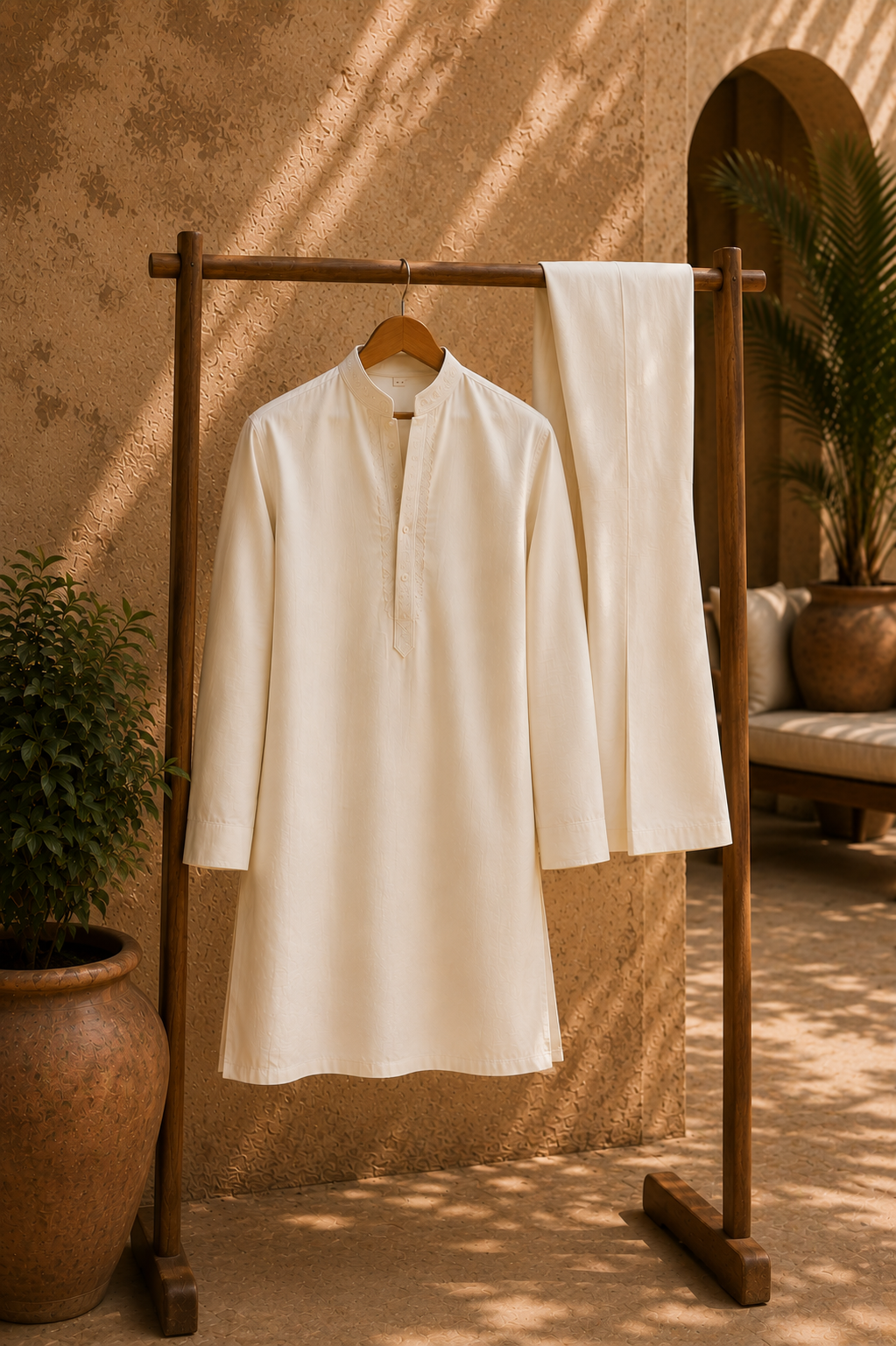 SKMRA Ivory Luxe Japanese Fabric - Kurta Set